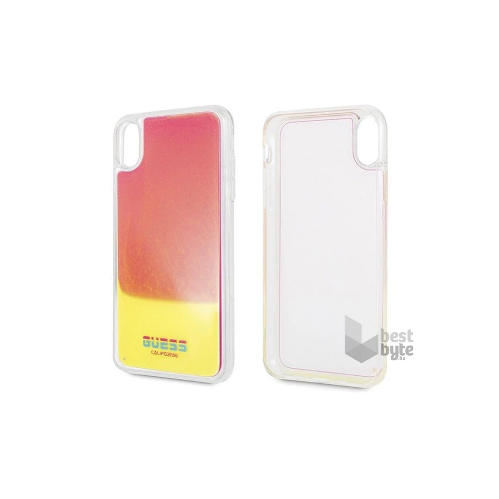 Guess iPhone XR homok/pink sötétben világító tok