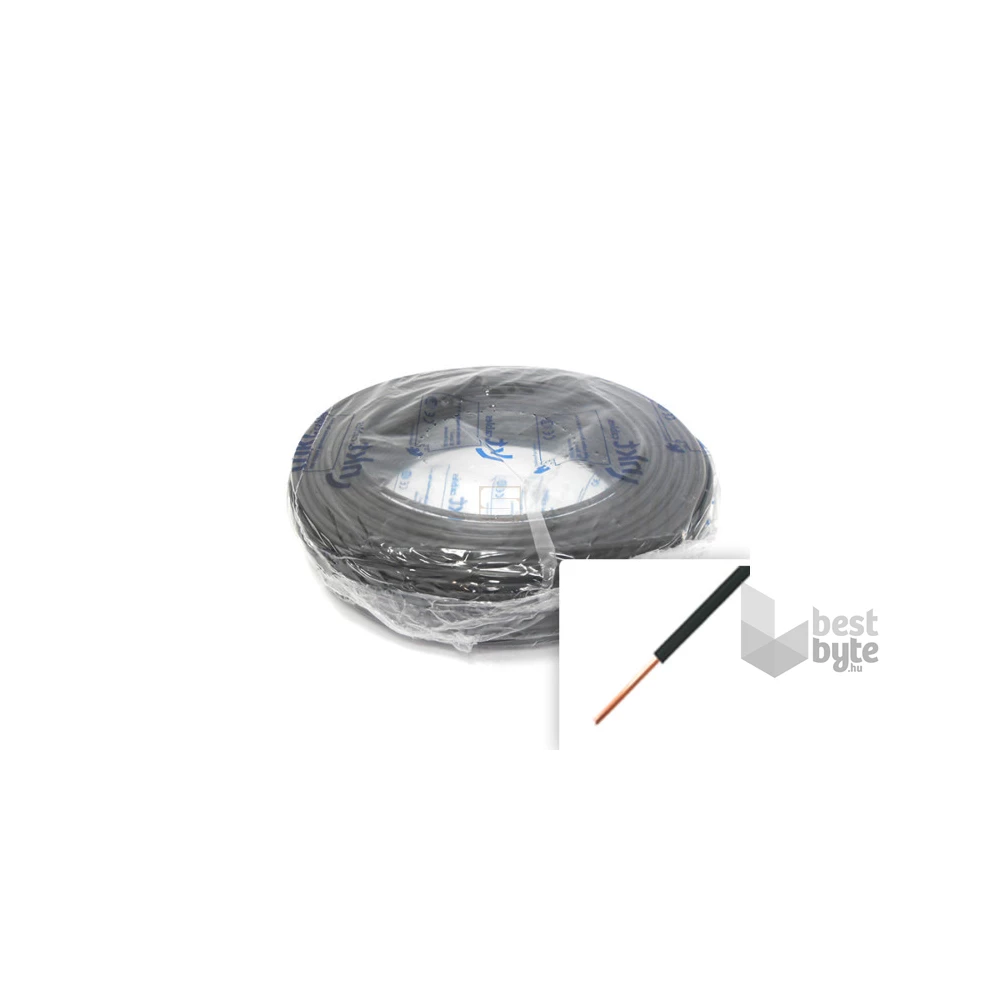 H07V-U 1x2,5 mm2 100m MCu fekete vezeték