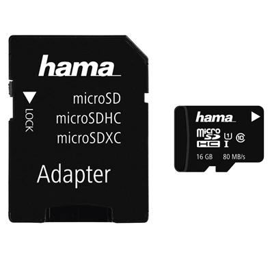 Hama 00124138 16GB SD micro (SDHC Class 10 UHS-I) memóriakártya adapterrel