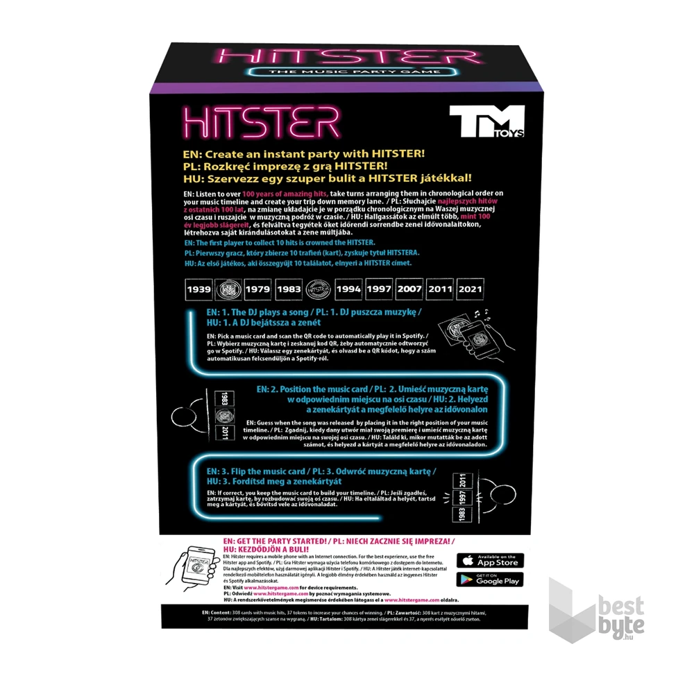 HITSTER zenés partijáték