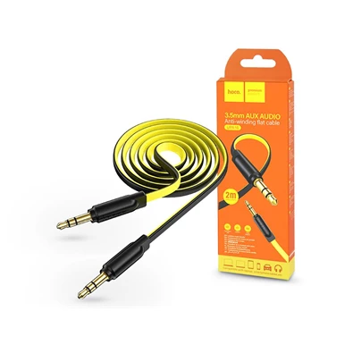 HOCO HOC0263 2m 3,5-3,5mm jack fekete-sárga audio kábel