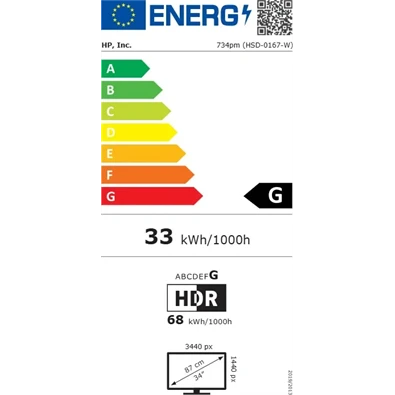 HP 34" Series7 Pro 734pm WQHD HDMI/DP/USB fekete monitor