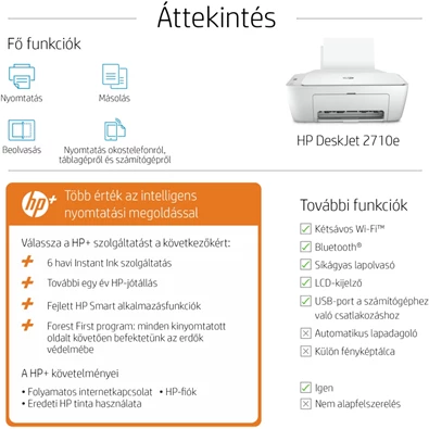 HP DeskJet 2710E tintasugaras multifunkciós Instant Ink ready nyomtató