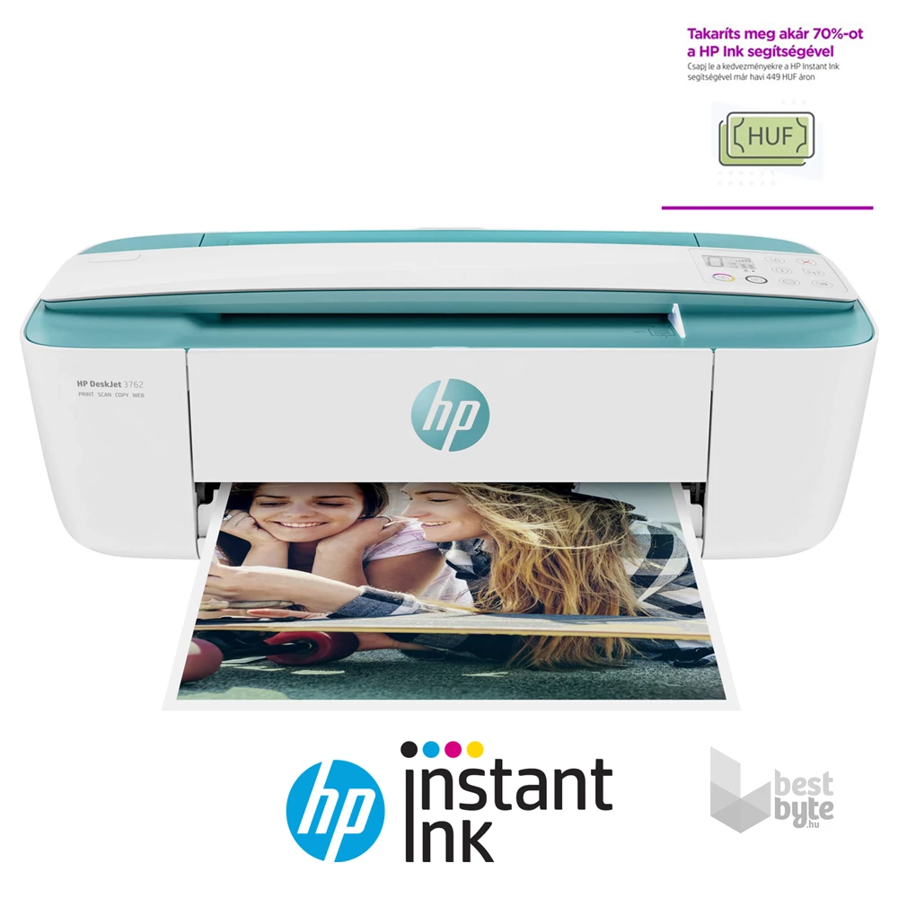 HP DeskJet 3762 tintasugaras multifunkciós Instant Ink ready nyomtató
