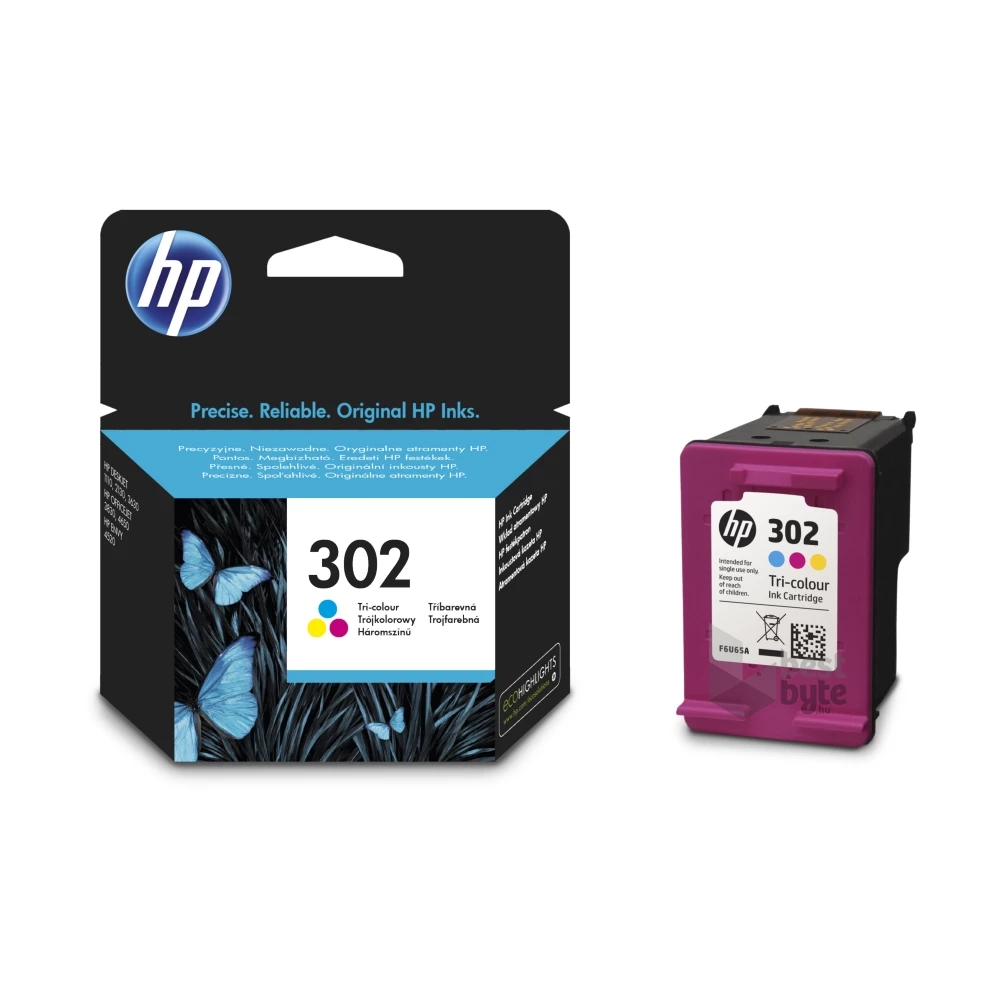 HP F6U65AE (302) háromszínű tintapatron