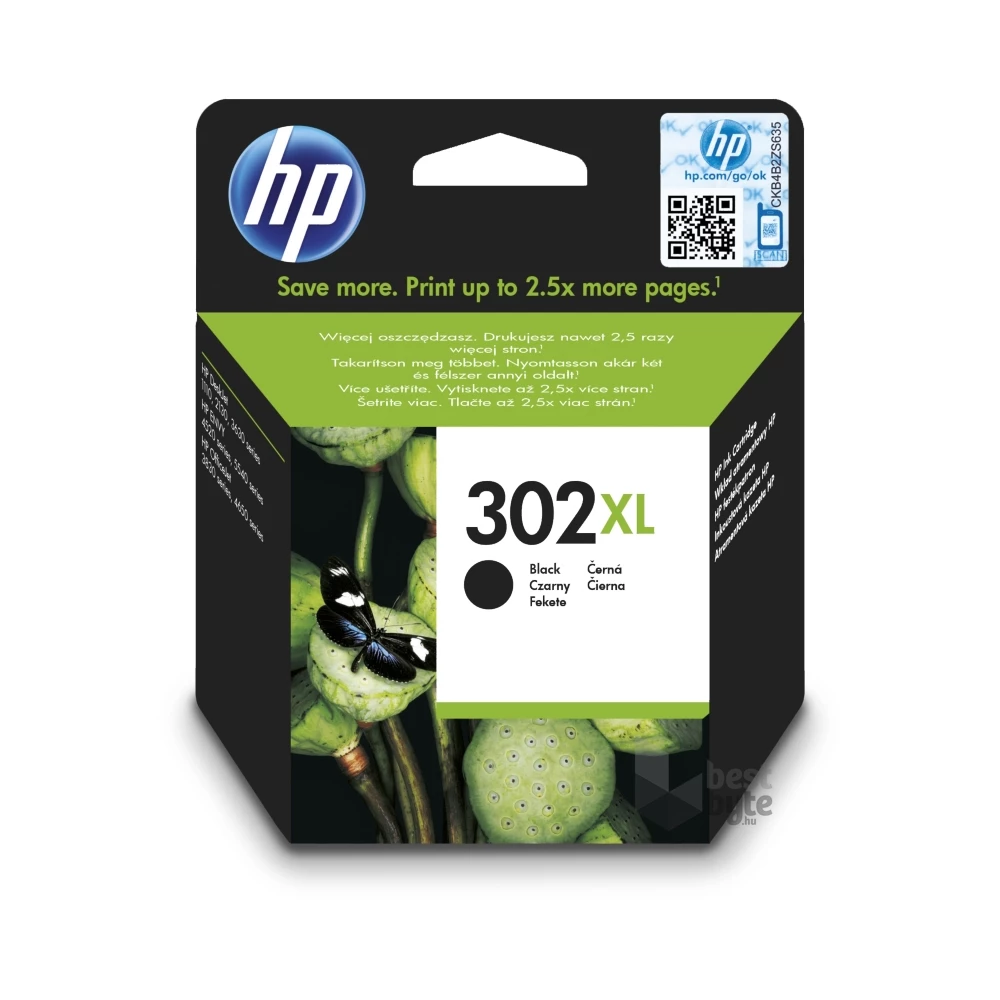 HP F6U68AE (302XL) fekete tintapatron
