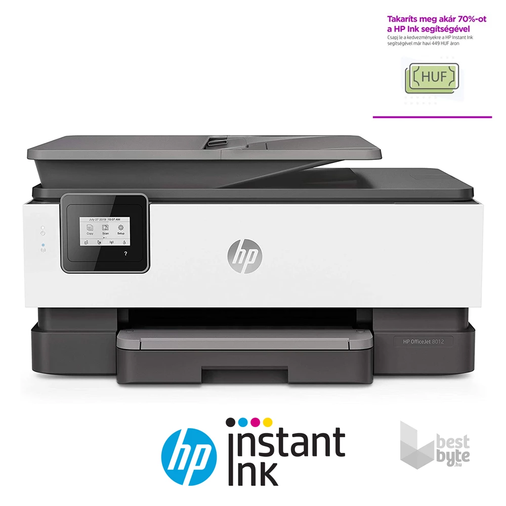 HP OfficeJet 8012E All-in-One multifunkciós tintasugaras Instant Ink ready nyomtató (Újracsomagolt)