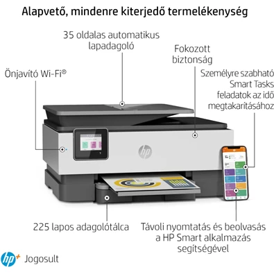 HP OfficeJet Pro 8022E All-in-One multifunkciós tintasugaras Instant Ink ready nyomtató