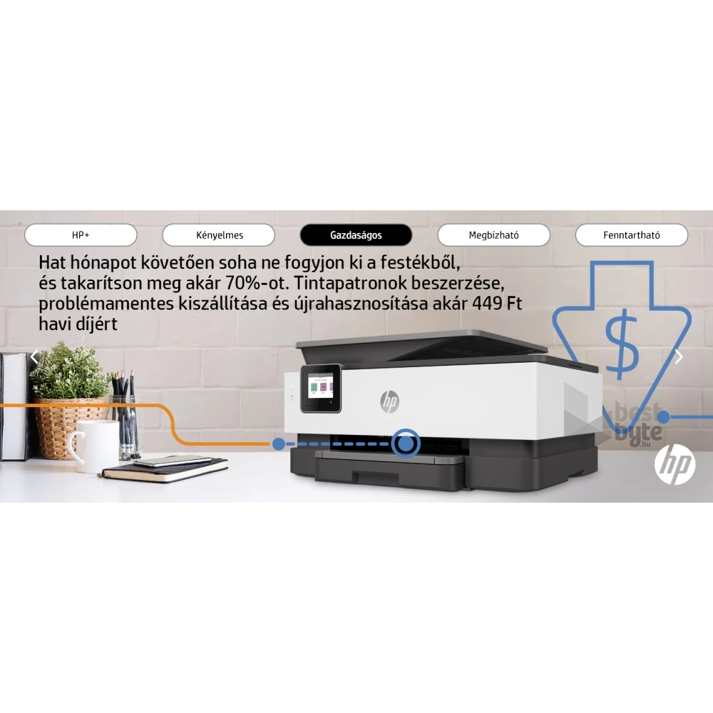 HP OfficeJet Pro 8022E All-in-One multifunkciós tintasugaras Instant Ink ready nyomtató