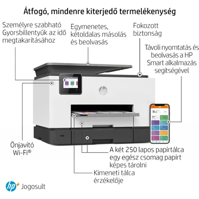 HP OfficeJet Pro 9022E All-in-One multifunkciós tintasugaras Instant Ink ready nyomtató