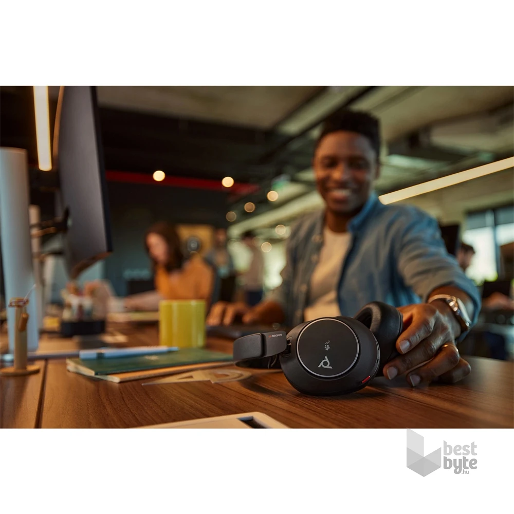 HP Poly Voyager Surround80 fekete vezeték nélküli fejhallgató +  USB-C/A adapter