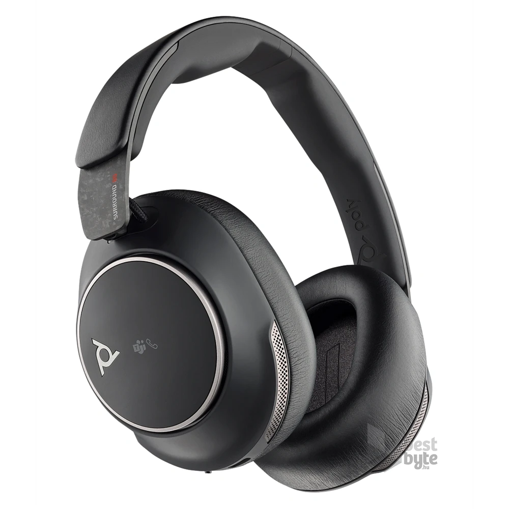 HP Poly Voyager Surround80 fekete vezeték nélküli fejhallgató +  USB-C/A adapter