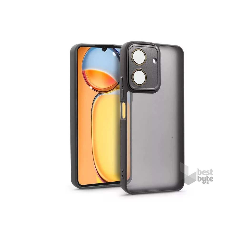 Haffner HF256752 Xiaomi Redmi 13C Variete fekete hátlap kameravédő peremmel, lencsevédő üveggel