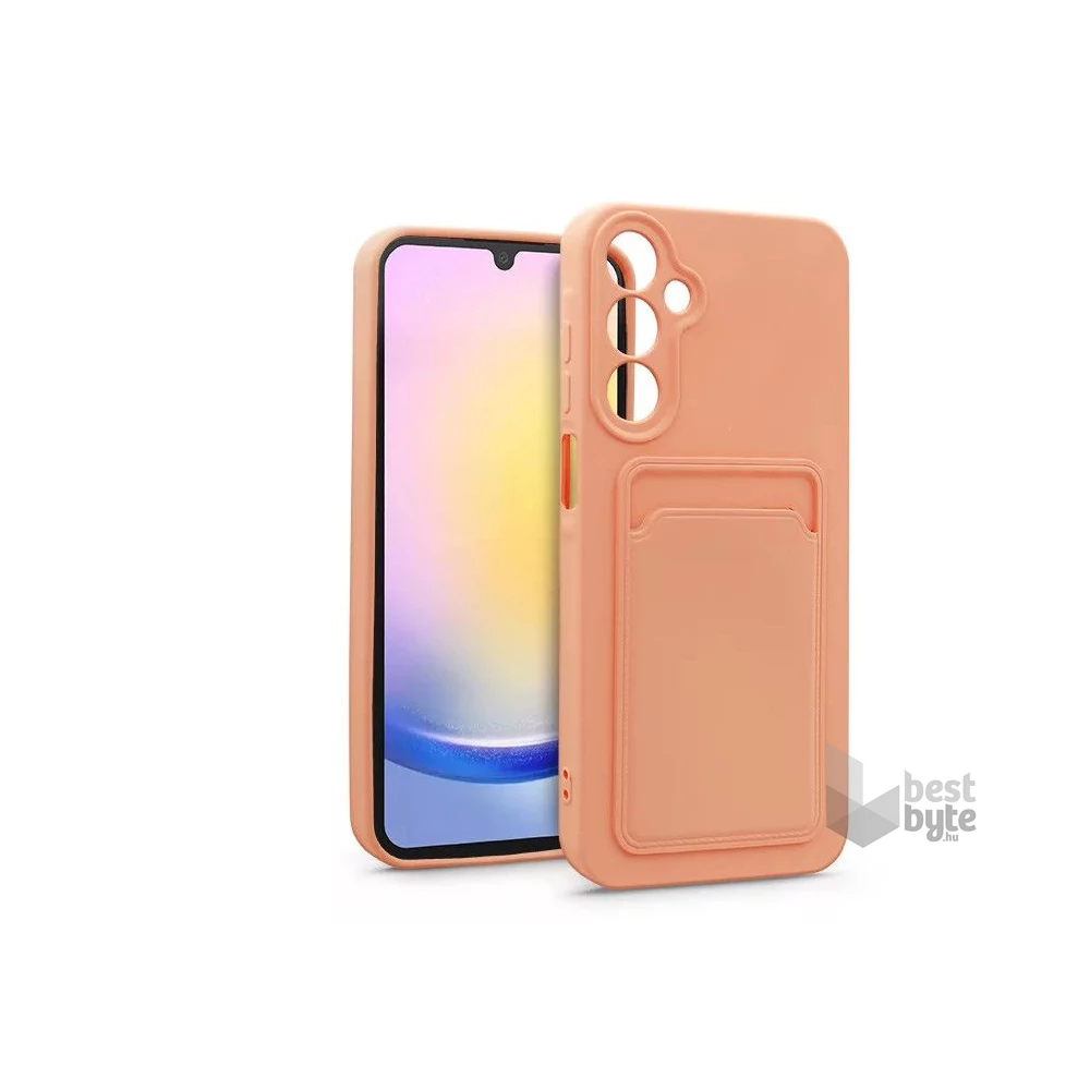 Haffner HF259258 Samsung Galaxy A25 5G rózsaszín szilikon hátlap kártyatartóval