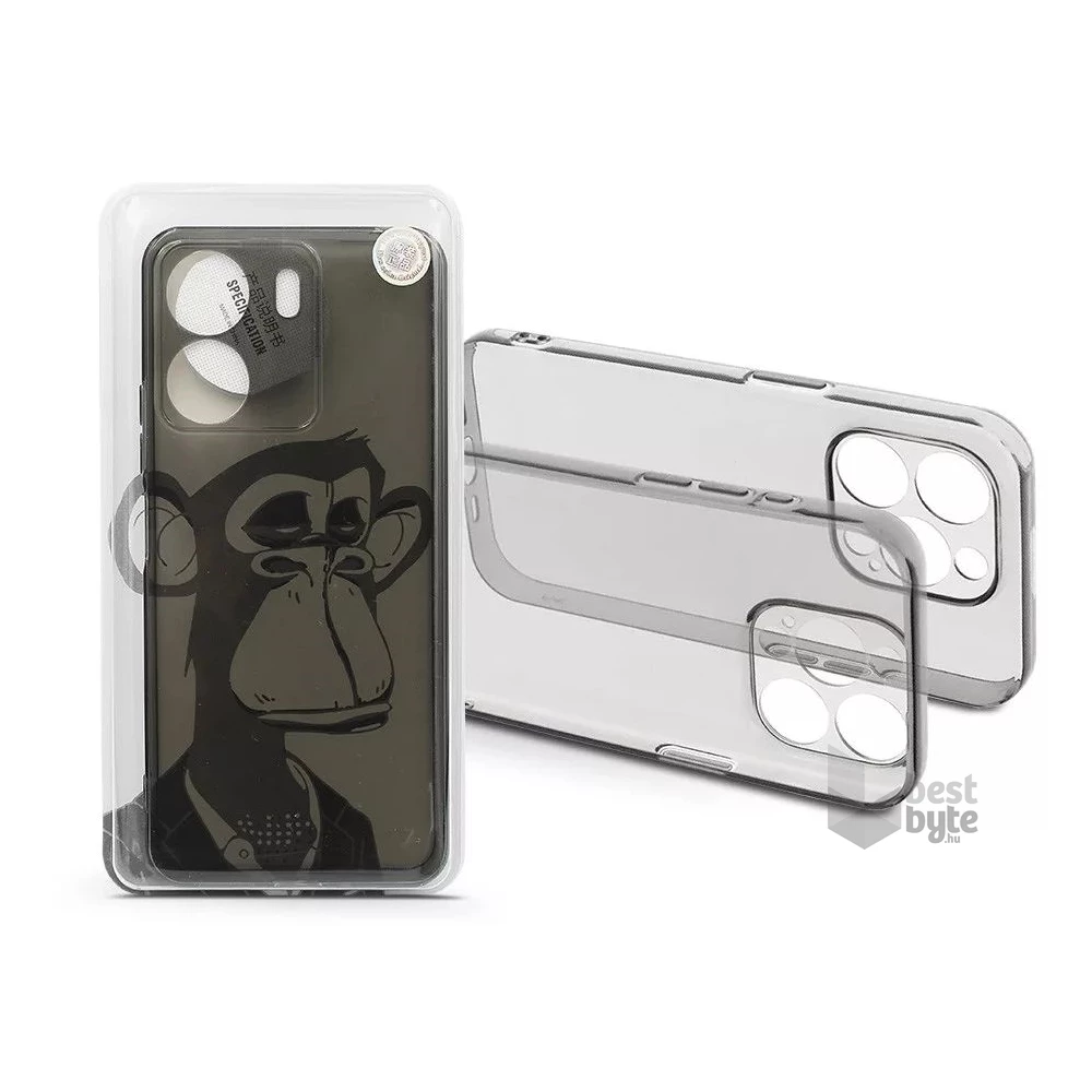 Haffner HF272592 Xiaomi Redmi 13C Gray Monkey átlátszó szilikon hátlap