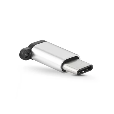 Haffner PT-4588 Type-C - Micro USB kulcstartós ezüst adapter
