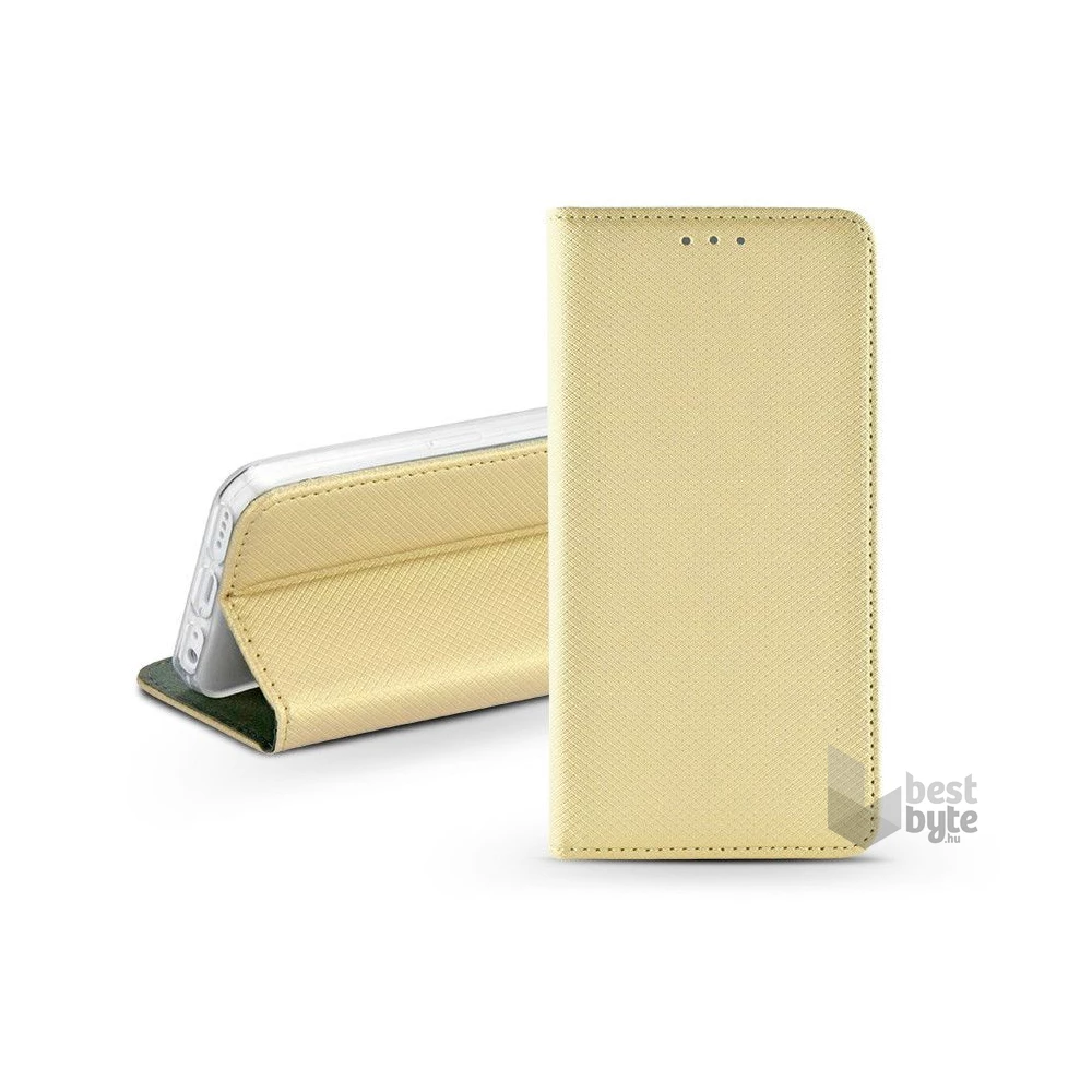 Haffner PT-5845 iPhone 12/12 Pro arany bőr oldalra nyíló tok