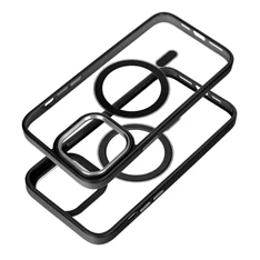 Haffner PT-6835 Apple iPhone 15 Plus Edge Mag Cover fekete/átlátszó szilikon hátlap