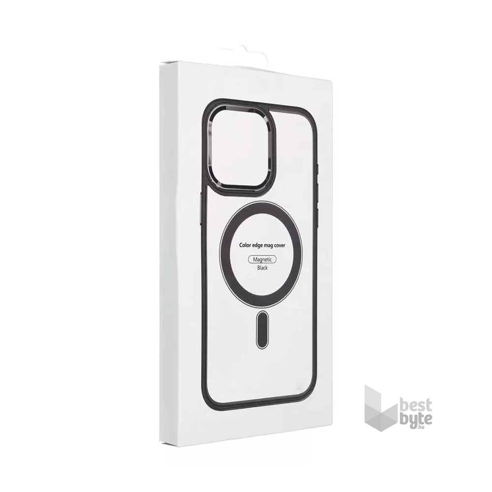 Haffner PT-6835 Apple iPhone 15 Plus Edge Mag Cover fekete/átlátszó szilikon hátlap