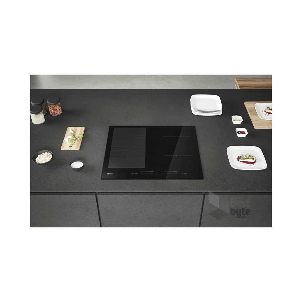 Haier HAFRSJ64MC fekete, beépíthető, indukciós, főzőzóna: 4, beépíthető méret: 56cm, főzőlap