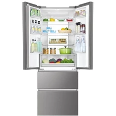 Haier HB17FPAAA inox, négyajtós, Hűtő:306L, Fagyasztó:140L, Total No frost hűtőszekrény