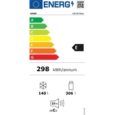 Haier HB17FPAAA inox, négyajtós, Hűtő:306L, Fagyasztó:140L, Total No frost hűtőszekrény