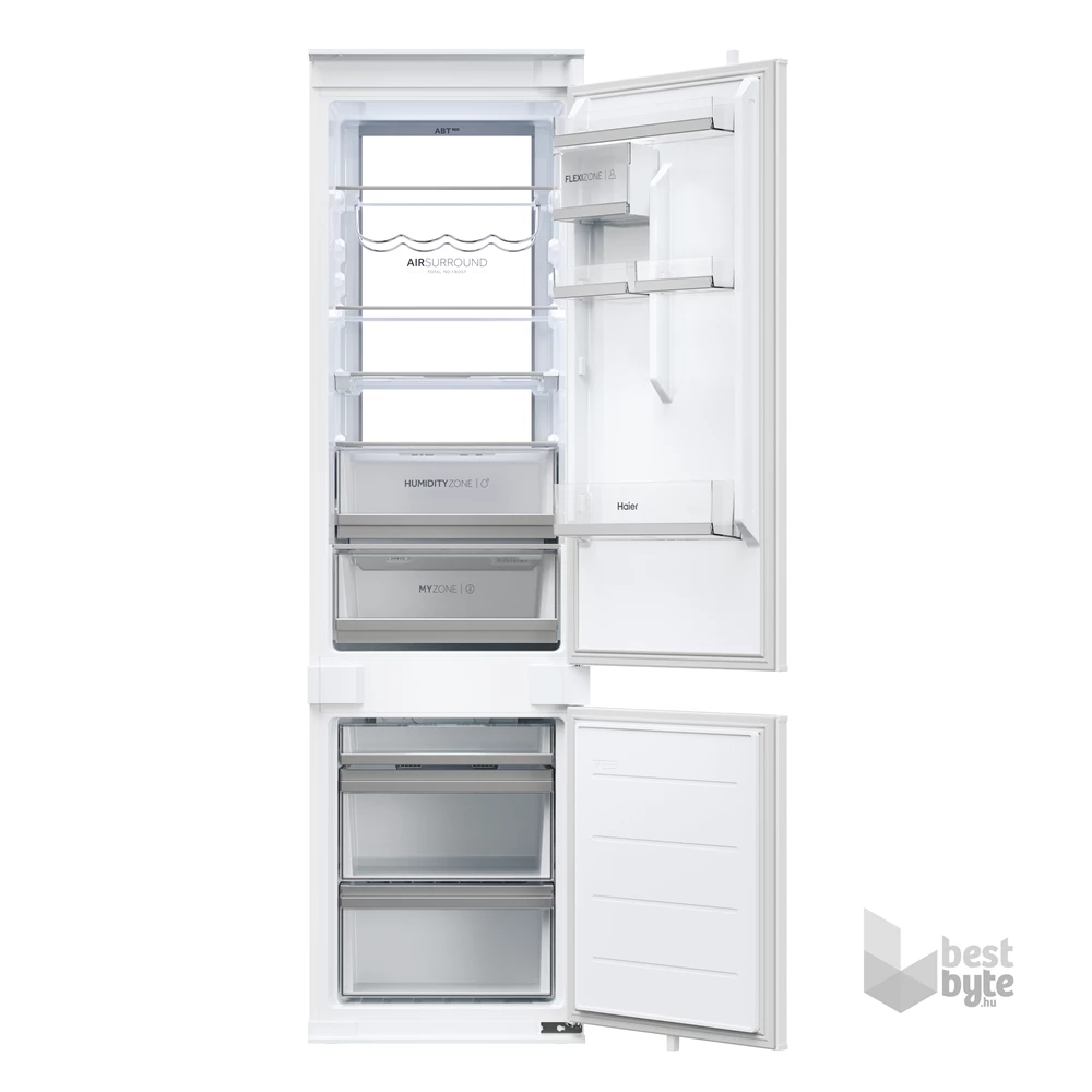 Haier HBW7519C alulfagyasztós, beépíthető, Hűtő:214L, Fagyasztó:86L, No frost hűtőszekrény