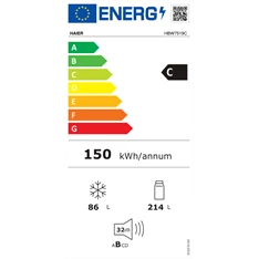 Haier HBW7519C beépíthető alulfagyasztós hűtőszekrény