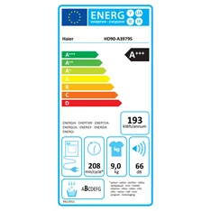 Haier HD90-A3979-S fehér, 9 kg, hőszivattyús, szárítógép