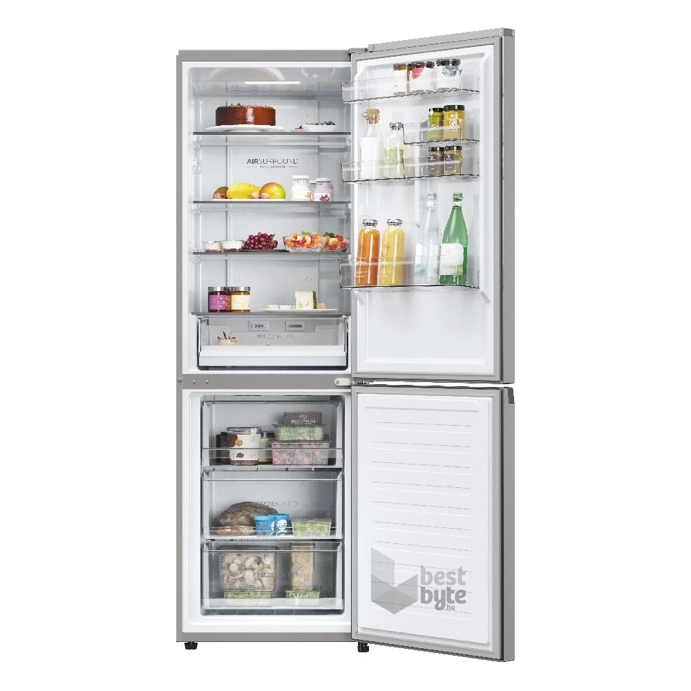 Haier HDPW3618DNPK inox, alulfagyasztós, Hűtő:235L, Fagyasztó:117L, Total No frost hűtőszekrény