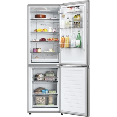 Haier HDPW3618DNPK inox, alulfagyasztós, Hűtő:235L, Fagyasztó:117L, Total No frost hűtőszekrény