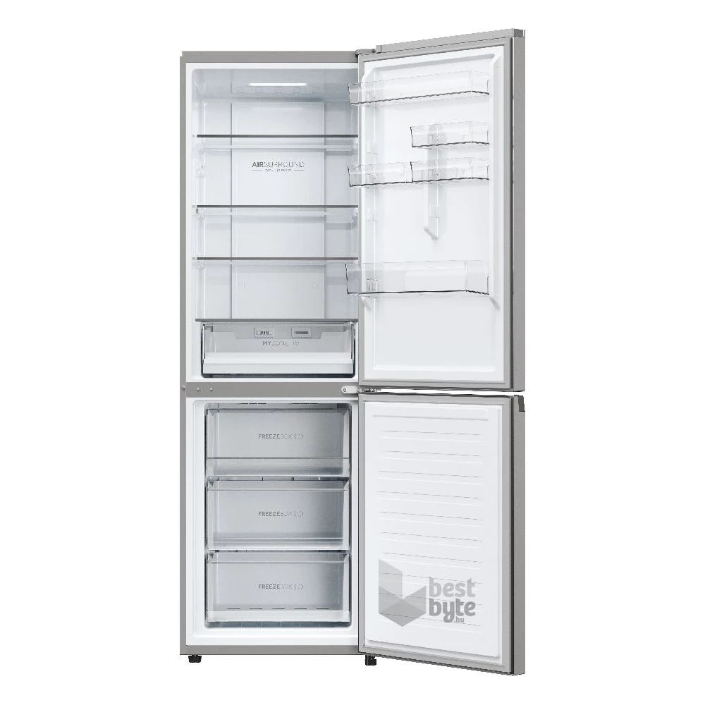 Haier HDPW3618DNPK inox, alulfagyasztós, Hűtő:235L, Fagyasztó:117L, Total No frost hűtőszekrény