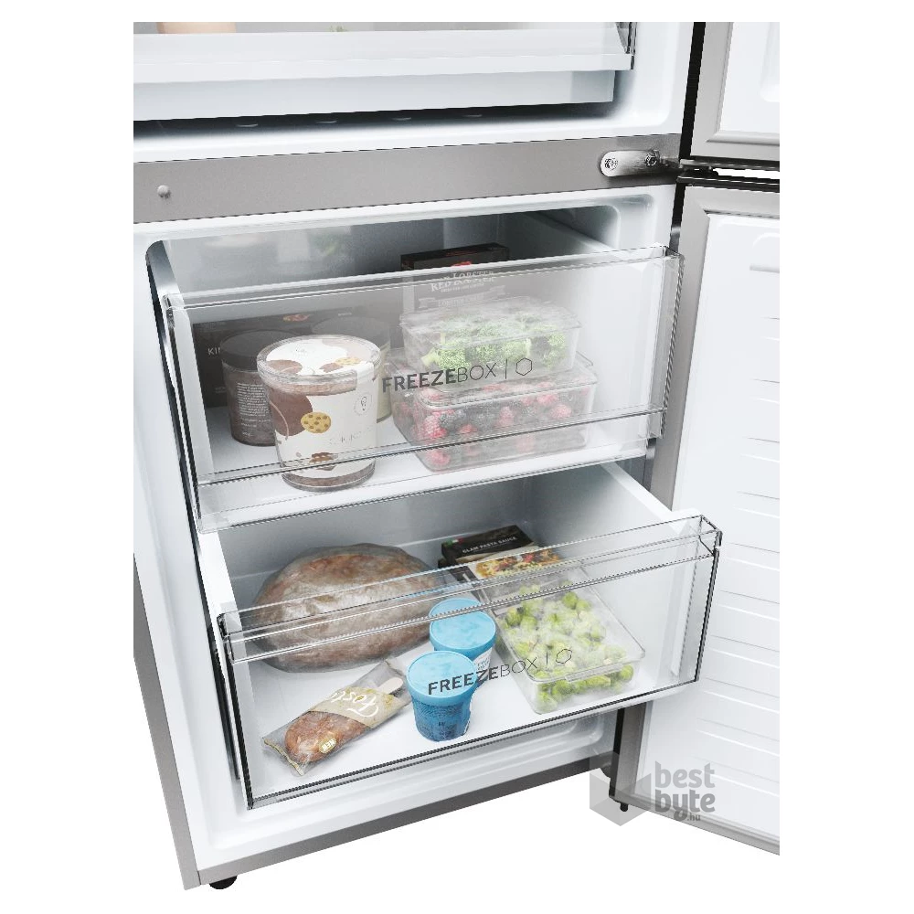 Haier HDPW3618DNPK inox, alulfagyasztós, Hűtő:235L, Fagyasztó:117L, Total No frost hűtőszekrény