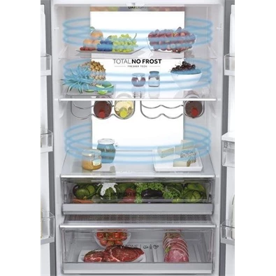 Haier HFW7720ENMB, négyajtós, alulfagyasztós, Hűtő:337L, Fagyasztó:140L, Total No frost hűtőszekrény