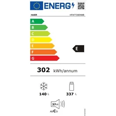 Haier HFW7720ENMB, négyajtós, alulfagyasztós, Hűtő:337L, Fagyasztó:140L, Total No frost hűtőszekrény