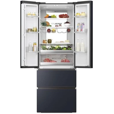 Haier HFW7720ENMB, négyajtós, alulfagyasztós, Hűtő:337L, Fagyasztó:140L, Total No frost hűtőszekrény