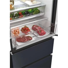 Haier HFW7720ENMB, négyajtós, alulfagyasztós, Hűtő:337L, Fagyasztó:140L, Total No frost hűtőszekrény