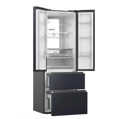 Haier HFW7720ENMB, négyajtós, alulfagyasztós, Hűtő:337L, Fagyasztó:140L, Total No frost hűtőszekrény