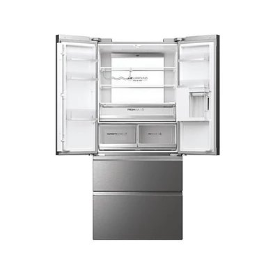 Haier HFW7819EWMP inox, francia ajtós, alulfagyasztós, Hűtő:356L, Fagyasztó:181L, Total No frost hűtőszekrény