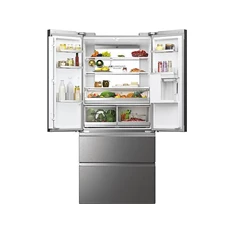 Haier HFW7819EWMP inox, francia ajtós, alulfagyasztós, Hűtő:356L, Fagyasztó:181L, Total No frost hűtőszekrény