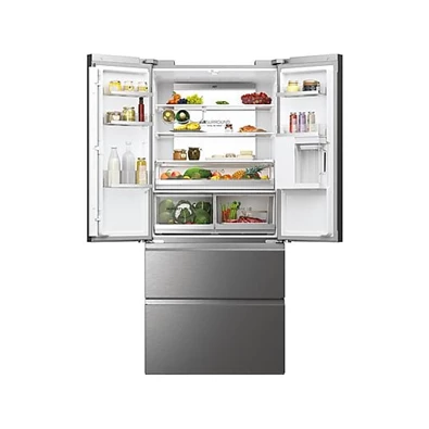 Haier HFW7819EWMP inox, francia ajtós, alulfagyasztós, Hűtő:356L, Fagyasztó:181L, Total No frost hűtőszekrény