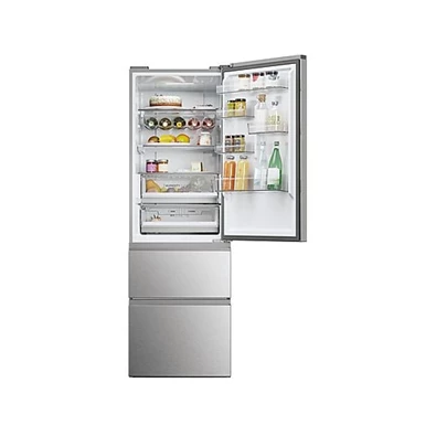 Haier HTW5618CNMG inox, francia ajtós, alulfagyasztós, Hűtő:235L, Fagyasztó:125L, Total No frost hűtőszekrény