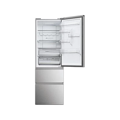 Haier HTW5618CNMG inox, francia ajtós, alulfagyasztós, Hűtő:235L, Fagyasztó:125L, Total No frost hűtőszekrény