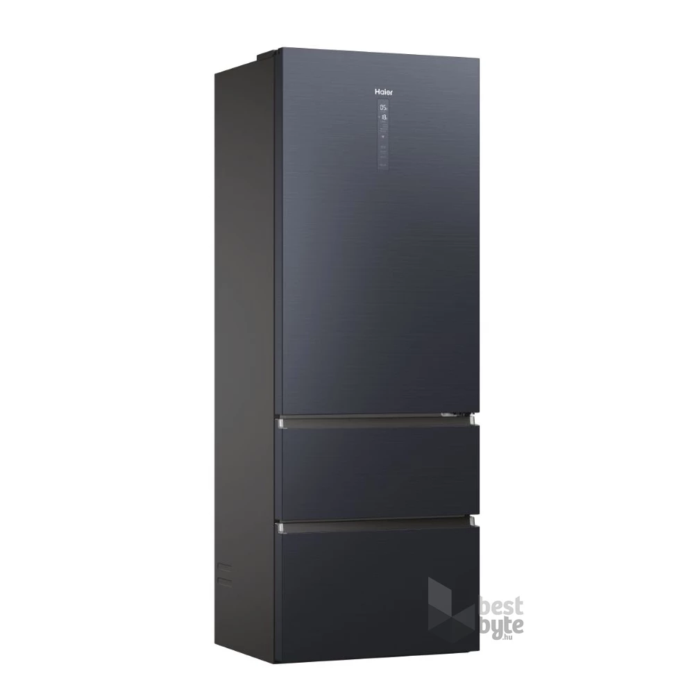 Haier HTW7720ENMB fekete, francia ajtós, alulfagyasztós, Hűtő:343L, Fagyasztó:140L, No frost hűtőszekrény
