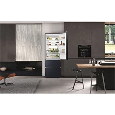 Haier HTW7720ENMB fekete, francia ajtós, alulfagyasztós, Hűtő:343L, Fagyasztó:140L, No frost hűtőszekrény