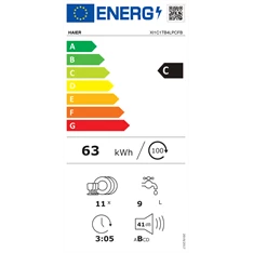 Haier XI1C1TB4LPCFB beépíthető keskeny 11 terítékes mosogatógép