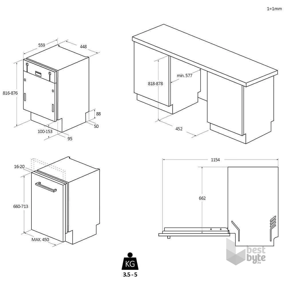 Haier XI1C3TB2FB programok száma: 8, keskeny beépíthető, 11 terítékes mosogatógép 