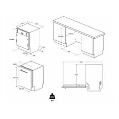 Haier XS 4A4M4PB beépíthető 14 terítékes mosogatógép