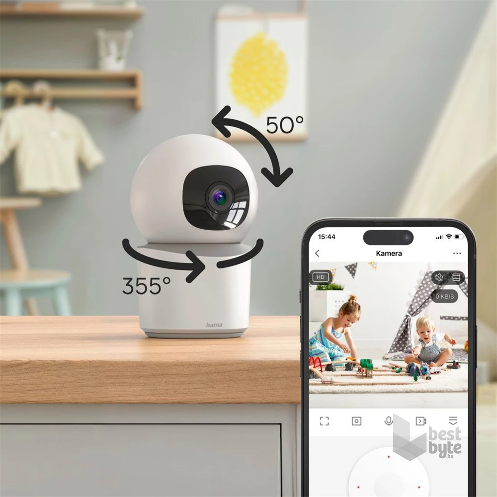 Hama 00176652 1080P éjjellátó beltéri okos WiFi kamera