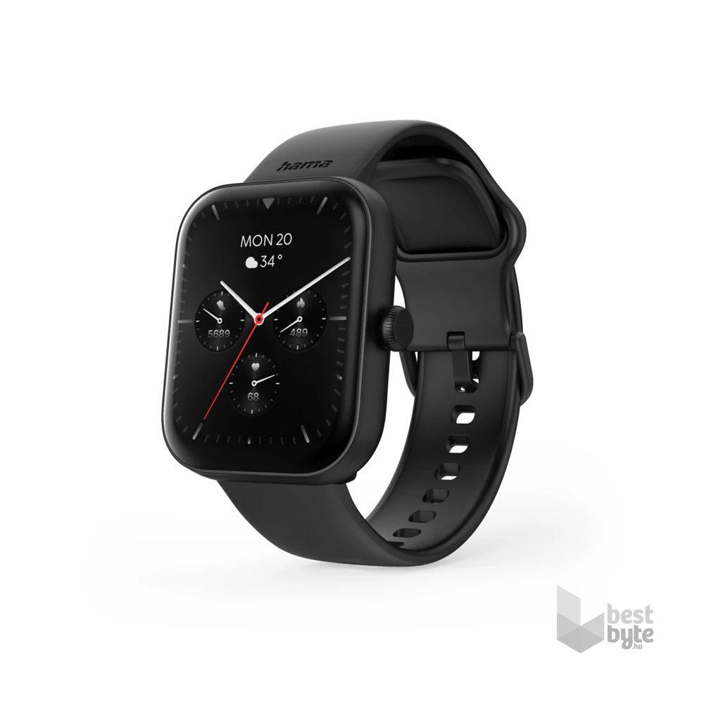 Hama 00178614 "Smartwatch 5000" fekete szögletes okosóra